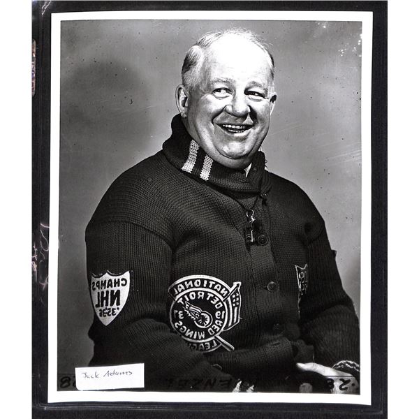 Vintage Original 8x10 Black & White Photo Detroit Red Wings Jack Adams