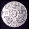 Image 1 : 1936 Canadian 5 Cent Coin