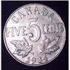 Image 1 : 1934 Canadian 5 Cent Coin