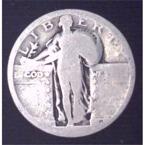 USA Silver 25 Cent Coin Date Unknown