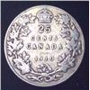 Image 1 : 1910 Canadian Silver 25 Cent Coin