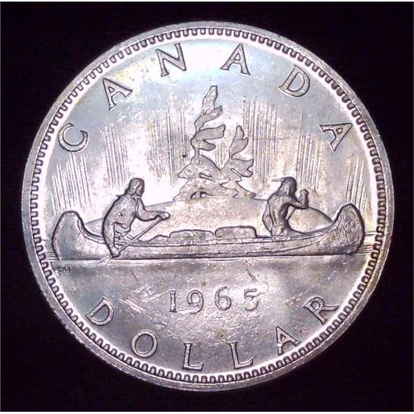1965 Canadian Silver $1 Dollar Coin