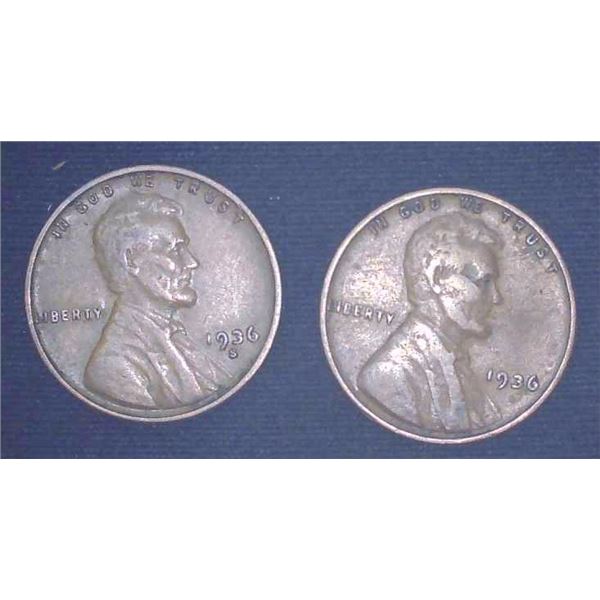 2x USA Pennies 1936 & 1936S