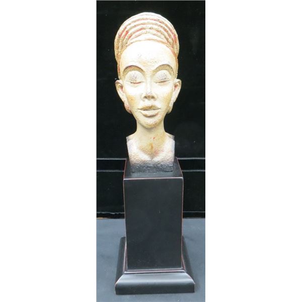 African Goddess Bust on Platform measures 19" Tall