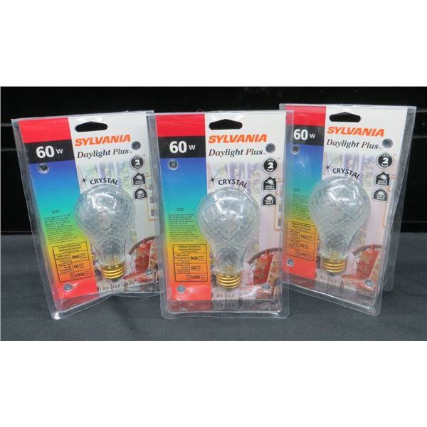 Lot of 3 New 60W Daylight Crystal Bulbs