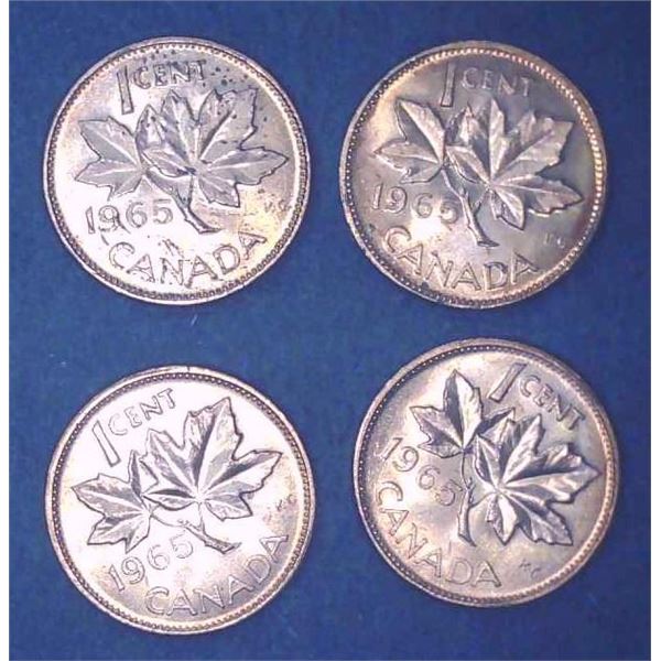 4x Canadian Pennies 1965