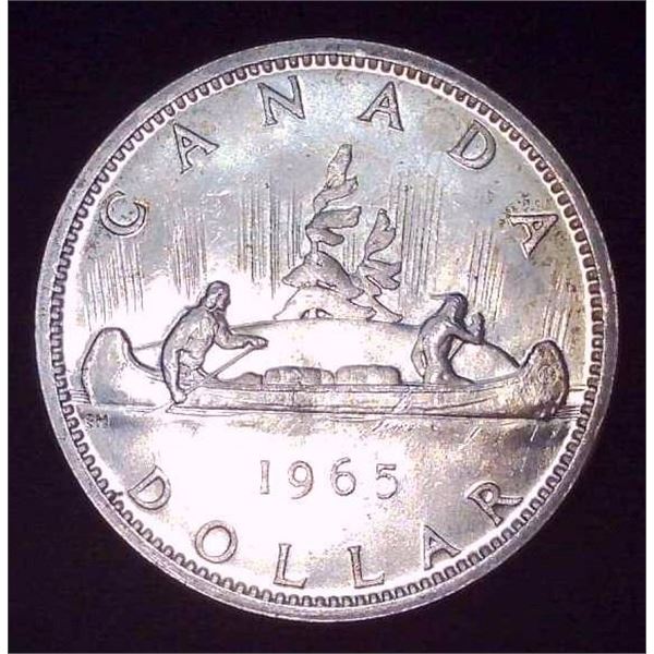 1965 Canadian Silver $1 Dollar Coin