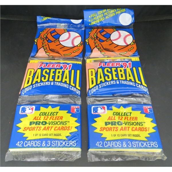 2 Fleer 1991 Baseball Rack Packs