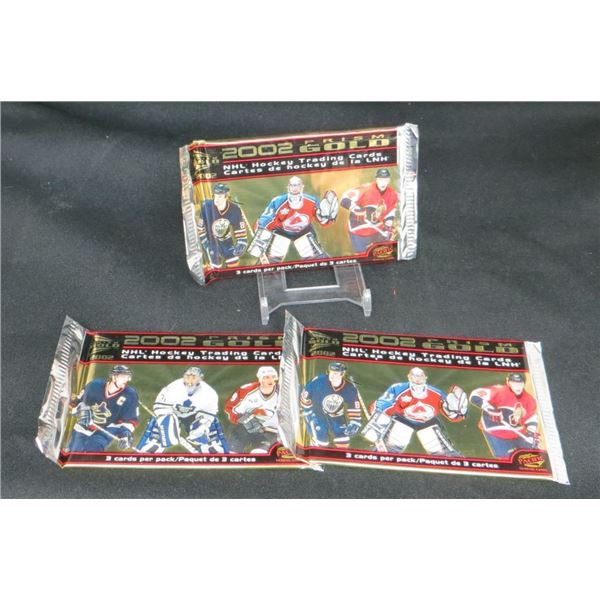 3 Sealed Packs 2002 Pacific Prism Gold McDonald's Hockey Cards