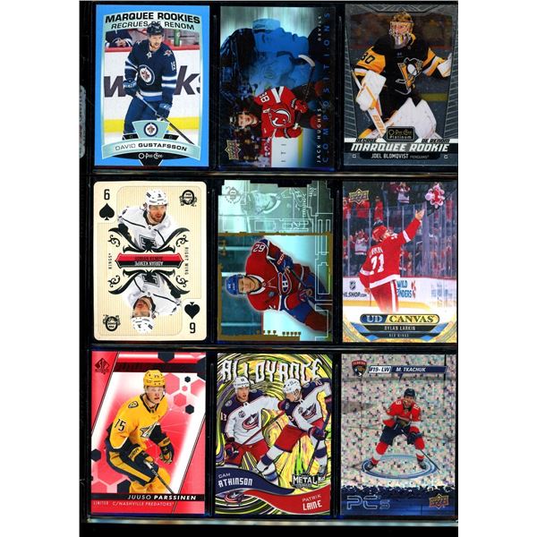 Lot of 9 Various Hockey Inserts or Rookie Cards Various Teams & Players