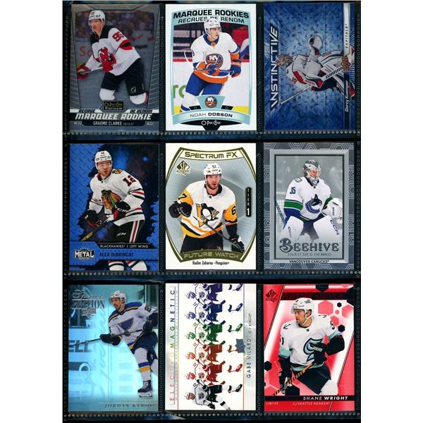 Lot of 9 Various Hockey Inserts or Rookie Cards Various Teams & Players