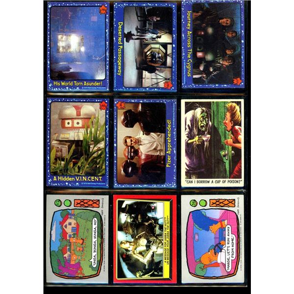 Lot Of 9 Various Collector Cards Star Wars, Simpsons, The Black Hole