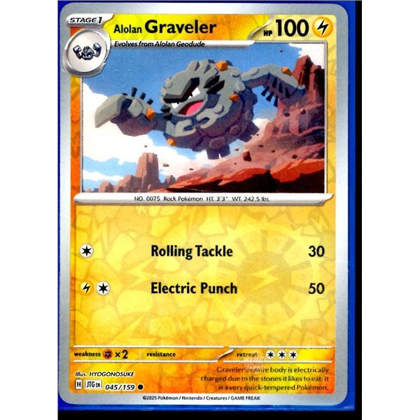 Pokemon Alolan Graveler - 045/159 Reverse Holo Journey Together