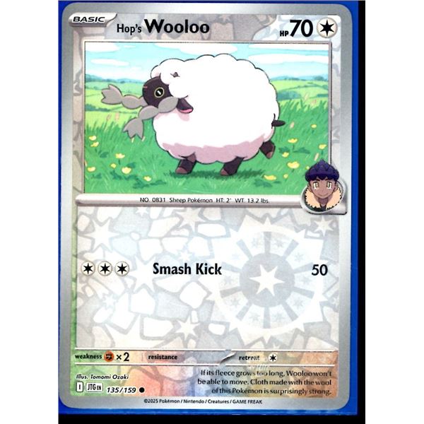 Pokemon Hop's Wooloo - 135/159 - Reverse Holo Journey Together