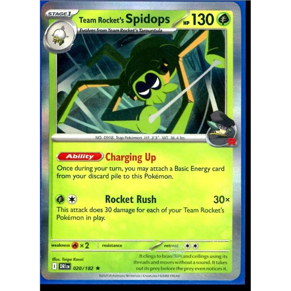 Pokemon Team Rocket's Spidops HOLO - 020/182 Destined Rivals