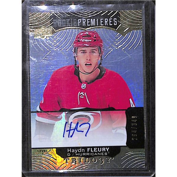 2017-18 Upper Deck Trilogy #87 Haydn Fleury Auto RC 294/349 BV $30