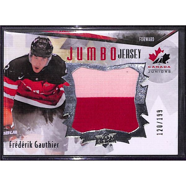 2015-16 Upper Deck Team Canada Juniors Jumbo Jerseys 2 Color Frederik Gauthier