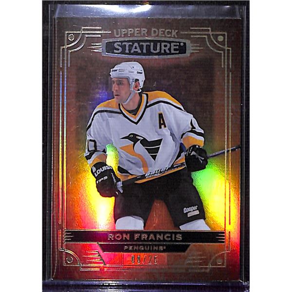 2022-23 Upper Deck Stature Photo Variant Orange #15 Ron Francis 8/25 BV $35