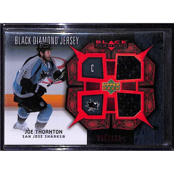 2007-08 Black Diamond Jerseys Ruby Dual #BDJJT Joe Thornton 95/100 BV $35