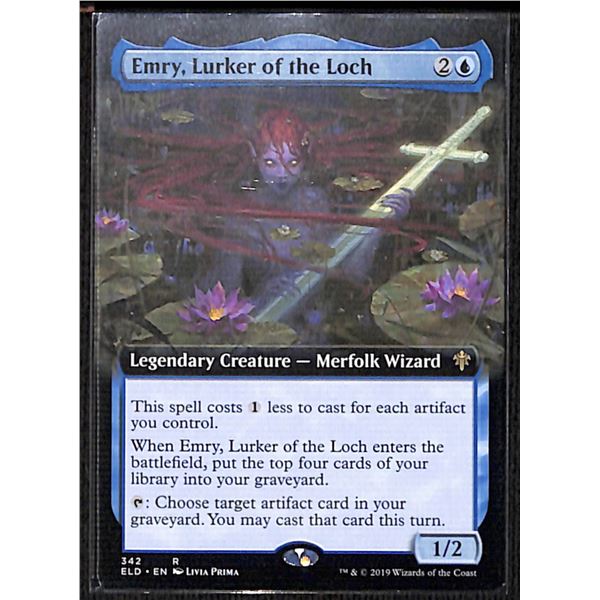 Magic the Gathering Emry, Lurker of the Loch Extended Art Throne of Eldraine