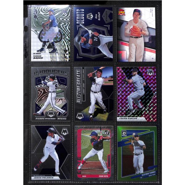Lot of 9 Various Baseball Rookie & Insert Cards Various Teams & Players
