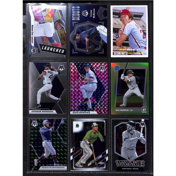 Lot of 9 Various Baseball Rookie & Insert Cards Various Teams & Players