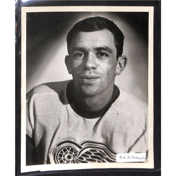 Vintage Original 8x10 Black & White Photo Detroit Red Wings Bob Dillabough