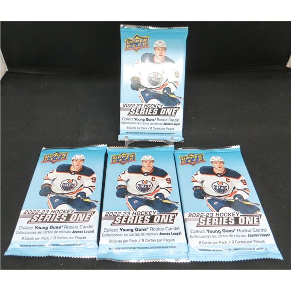 4 Sealed Packs of 2022-23 Upper Deck Hockey 8 cards per pack