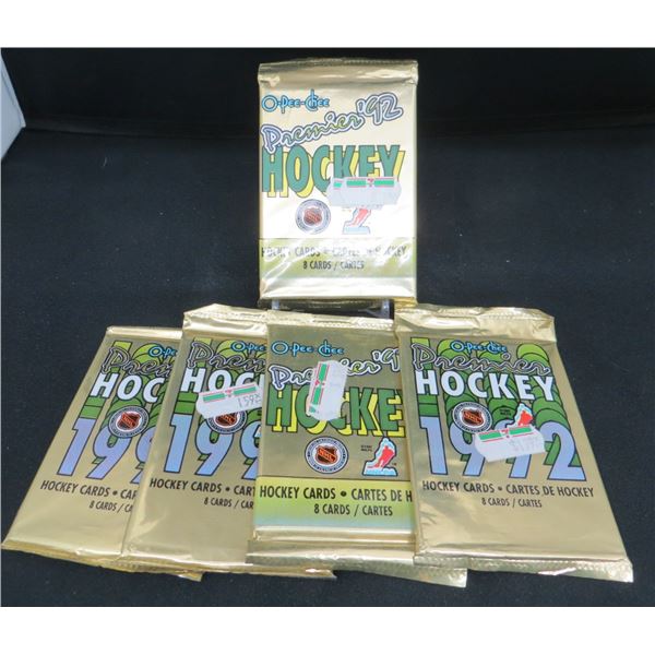 5 Sealed Packs Of 1992 OPC Premier Hockey Cards