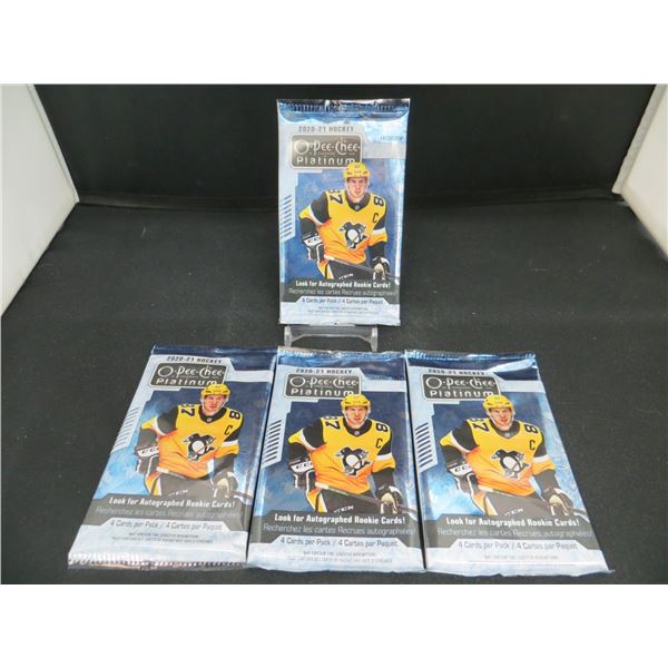 4 Sealed Packs of 2020-21 O-Pee-Chee Platinum 4 cards per pack