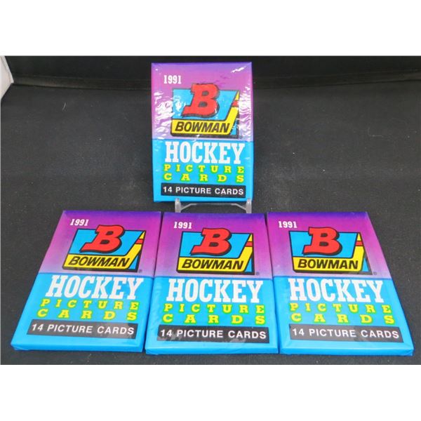 4 Sealed Packs Of 1991-92 Bowman Hockey Cards 14 Cards Per Pack