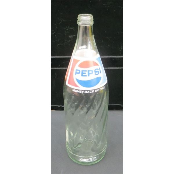 Vintage Swirl Glass 1 Liter Glass Pepsi Collector Bottle