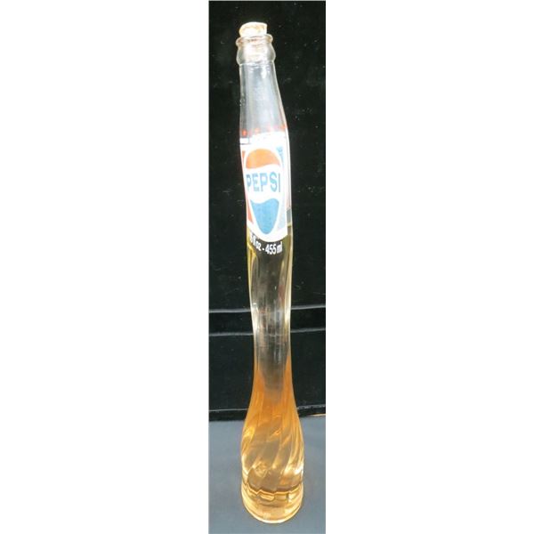 Vintage Pepsi Cola Stretched Art Glass 18" Long Collector Bottle