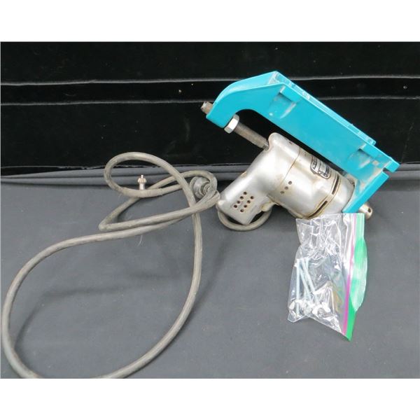 Vintage Black & Decker 1/4" Corded Drill With Mount --Tested & Working--