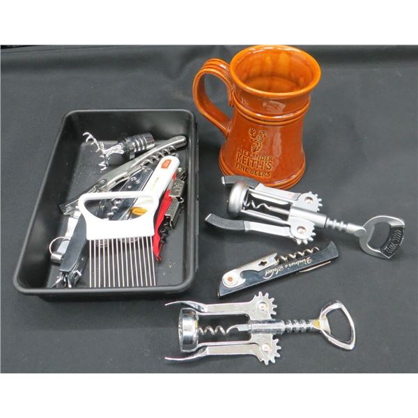 Barware Lot Corkscrews, Bottle Openers, Bottle Toppers & More