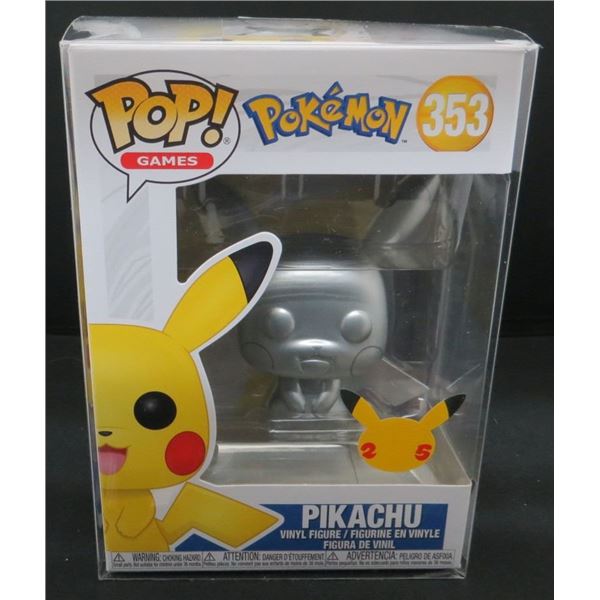 New Funko Pop Pokemon Pikachu #353 Metallic Silver BV $30