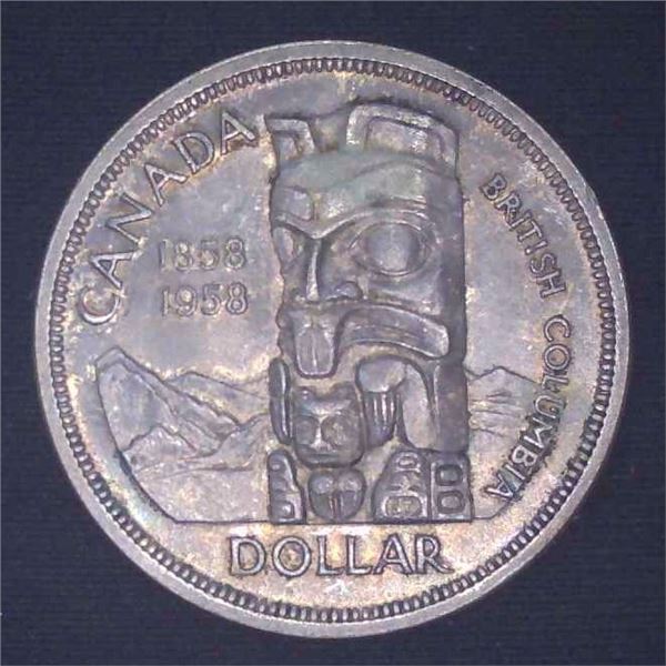 1958 Canadian Silver $1 Dollar Coin
