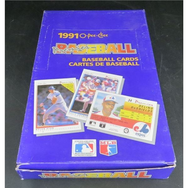 1991 O-Pee-Chee Premier Baseball Cards Box With 36 Sealed Packs