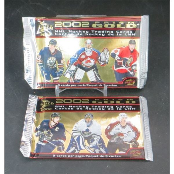 3 Sealed Packs Of 2002 McDonald's Gold Prism Hockey Cards