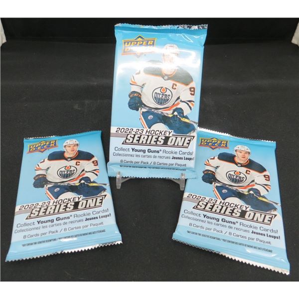 3 Sealed Packs of 2022-23 Upper Deck Hockey 8 cards per pack