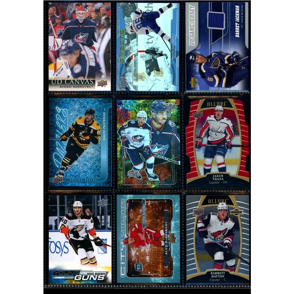 Lot of 9 Various Hockey Inserts or Rookie Cards Various Teams & Players
