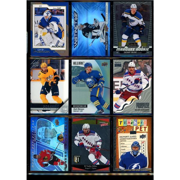 Lot of 9 Various Hockey Inserts or Rookie Cards Various Teams & Players