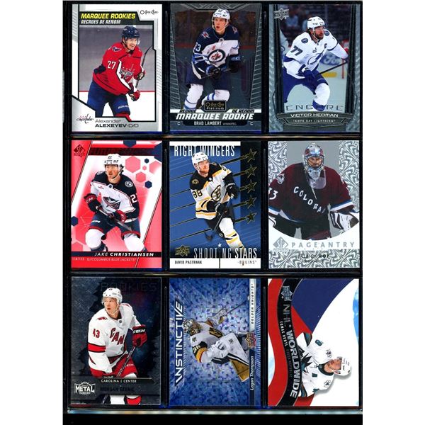 Lot of 9 Various Hockey Inserts or Rookie Cards Various Teams & Players