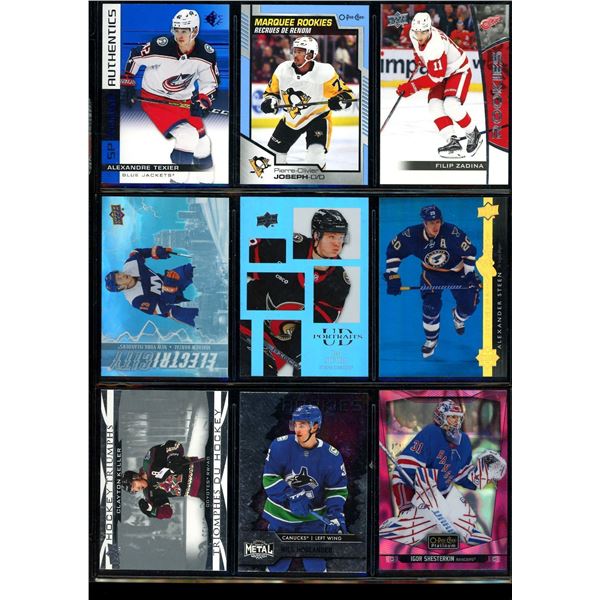Lot of 9 Various Hockey Inserts or Rookie Cards Various Teams & Players