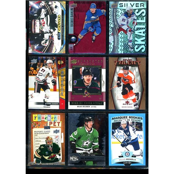 Lot of 9 Various Hockey Inserts or Rookie Cards Various Teams & Players
