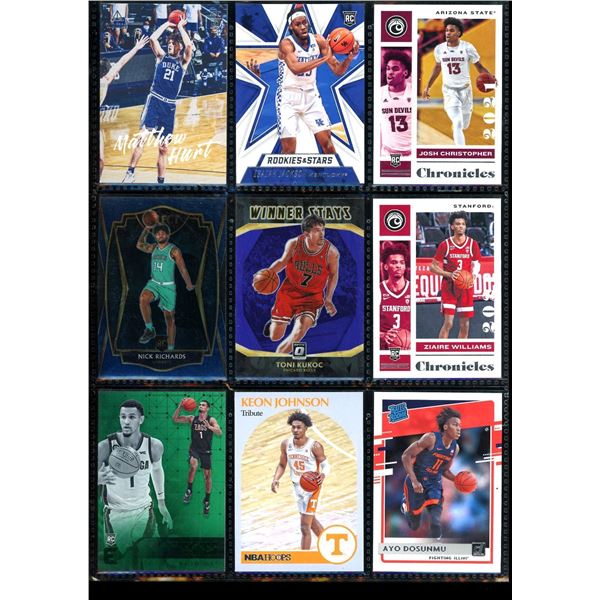 Lot of 9 Various Basketball Inserts and Rookie Collector Cards