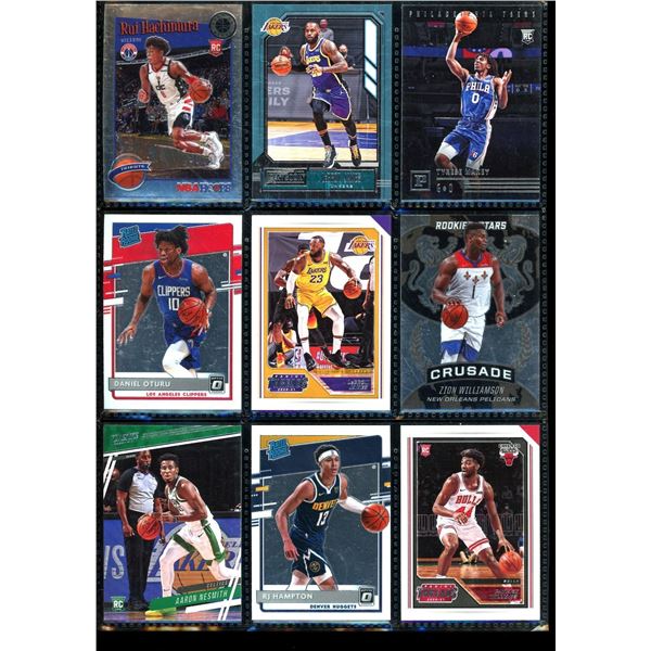 Lot of 9 Various Basketball Inserts and Rookie Collector Cards