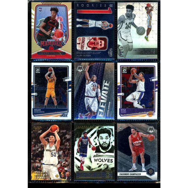 Lot of 9 Various Basketball Inserts and Rookie Collector Cards