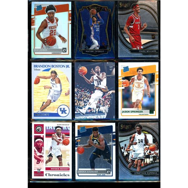 Lot of 9 Various Basketball Inserts and Rookie Collector Cards