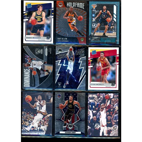 Lot of 9 Various Basketball Inserts and Rookie Collector Cards
